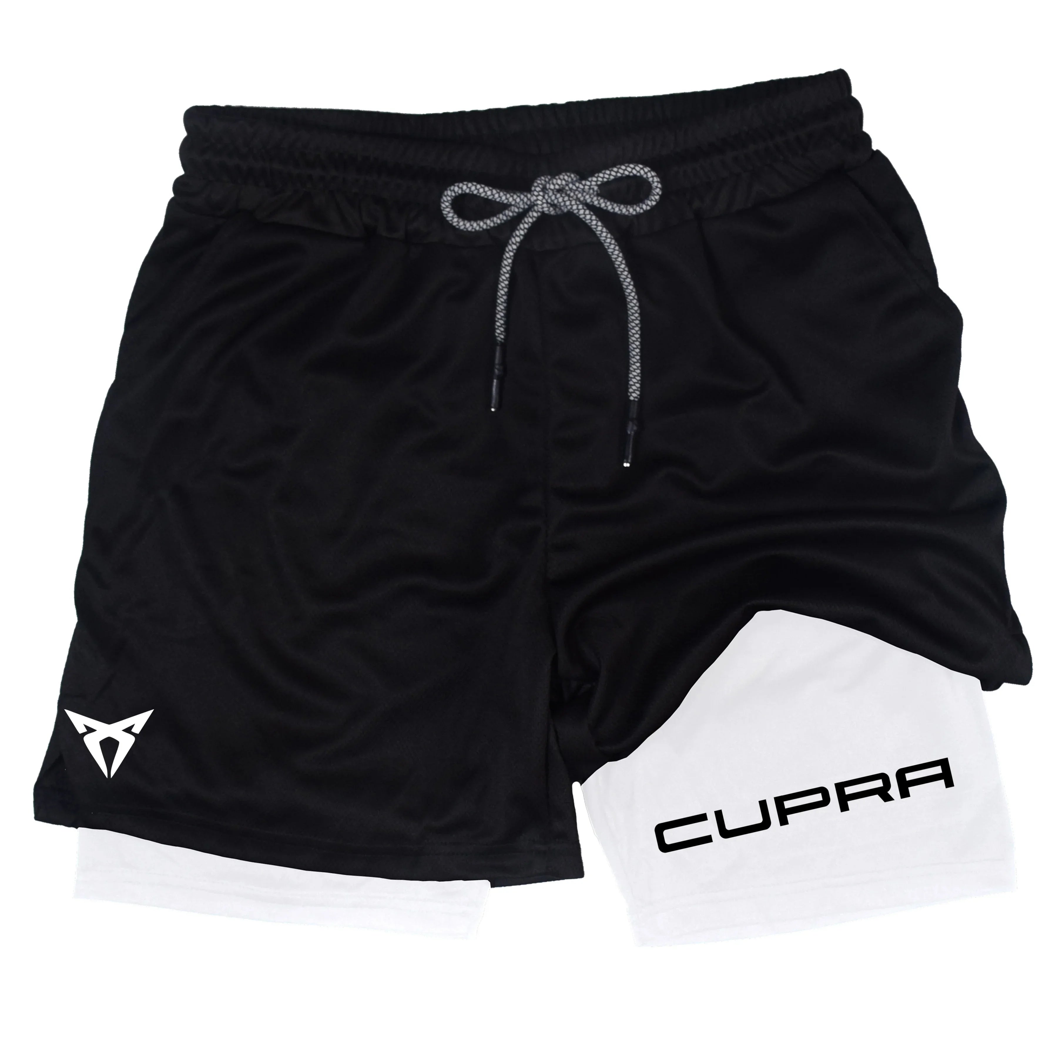 Men's short sports 2-in-1, breathable, elastic, quick-dry, double-layer, summer running clothes, M-3XL RL0244