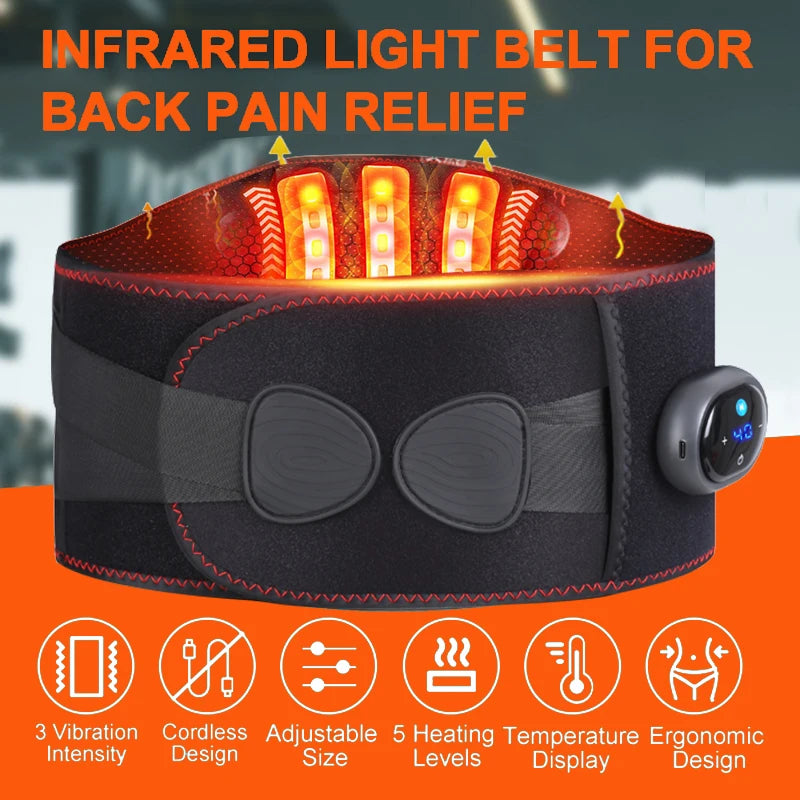 5-Level Heating and 3-Level Massage Belt for Waist Protection, Cordless Heating Belt for Abdominal and Waist Massage, Best Gift
