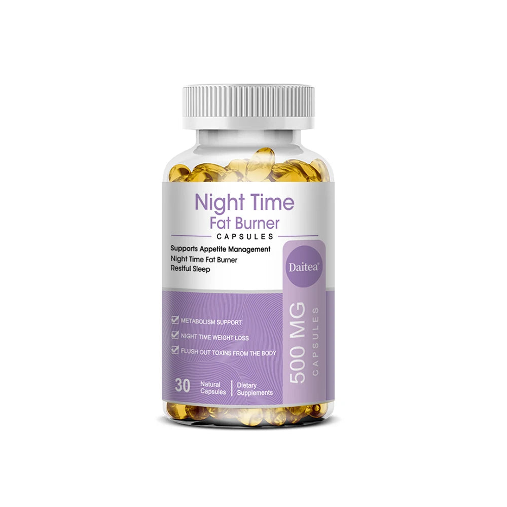 Nighttime Fat Burner, Boosts Metabolism, Weight Management, Improves Sleep - 500 Mg Serving, 120 Capsules