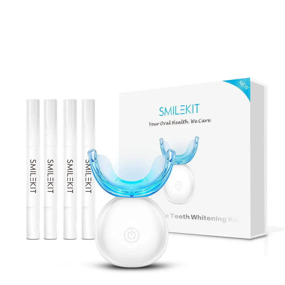 Teeth Whitening Kit with Wireless Charging, LED Light Teeth Whitener & Gel, At-Home White Smile Care System