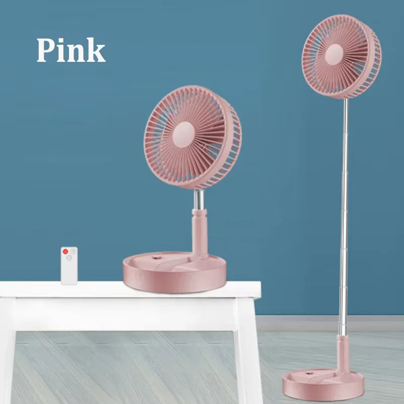 7200mAh USB Rechargeable Fan Portable Foldable Telescopic Silent Fan 4 Speed Adjustable Cooling Fan with Remote Control