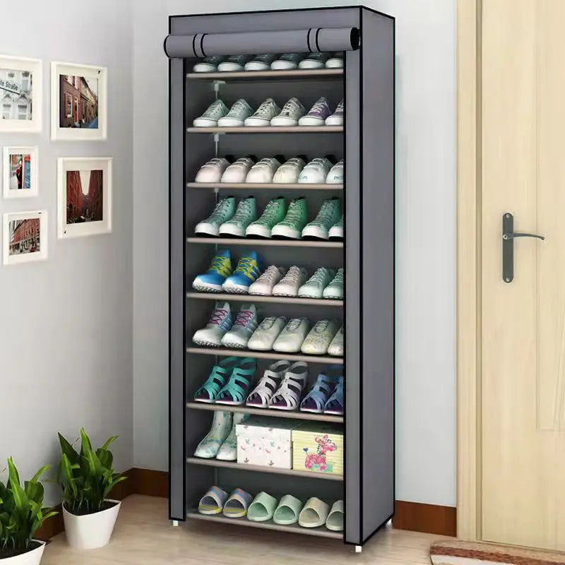 6/8/10Layers Dustproof Shoe Cabinet Multilayer Minimalist Nonwoven Shoe Rack Organizer Home Furniture Space-saving Organizer