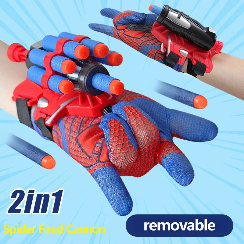 Children's wrist toy five hole wristband hero launcher soft spring suction cup spinning spray