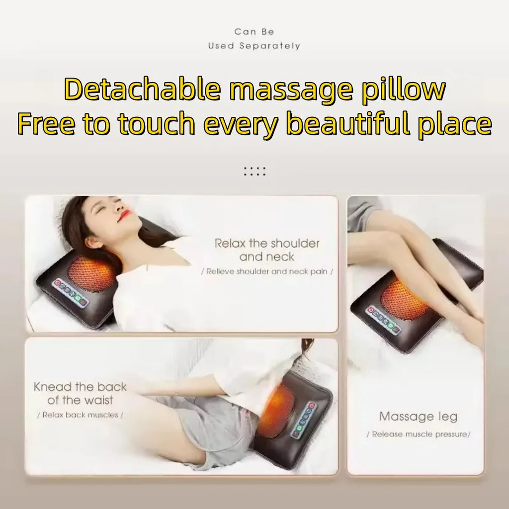 Electric Massage Mattress Vibrating Heating Massager Cushion For Neck Back Foot Full Body Pain Stress Relief Body Relax