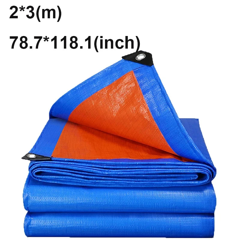 Tarpaulin 2m*1 2 3m*3 4 Awning Outdoor Blue Anti-Uv Tarp Rectangle Rain Shade Canopy Cover  Camping Patio Car Beach Tent Carport