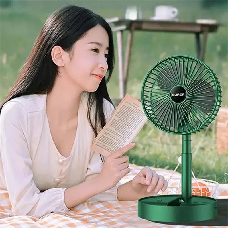 2026NEW Retractable Fan USB Charging Folding Portable Mini Electric Fan Dormitory Outdoor Cooling Appliances AdjustableHomeFans