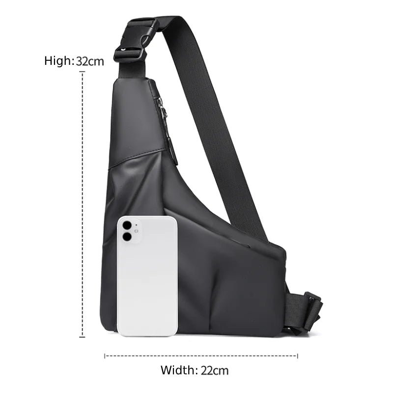 Anti-Theft Triangle cross Bag with Adjustable Strap - Casual Chest Bag for Men,Ideal for Outdoor Activities,Commuting,Travel