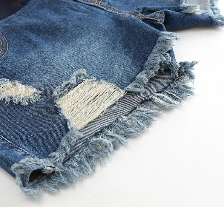 Large Size Maternity Shorts High Waisted Elastic Pregnancy Denim Pants Summer Short Jeans for Pregnant Women