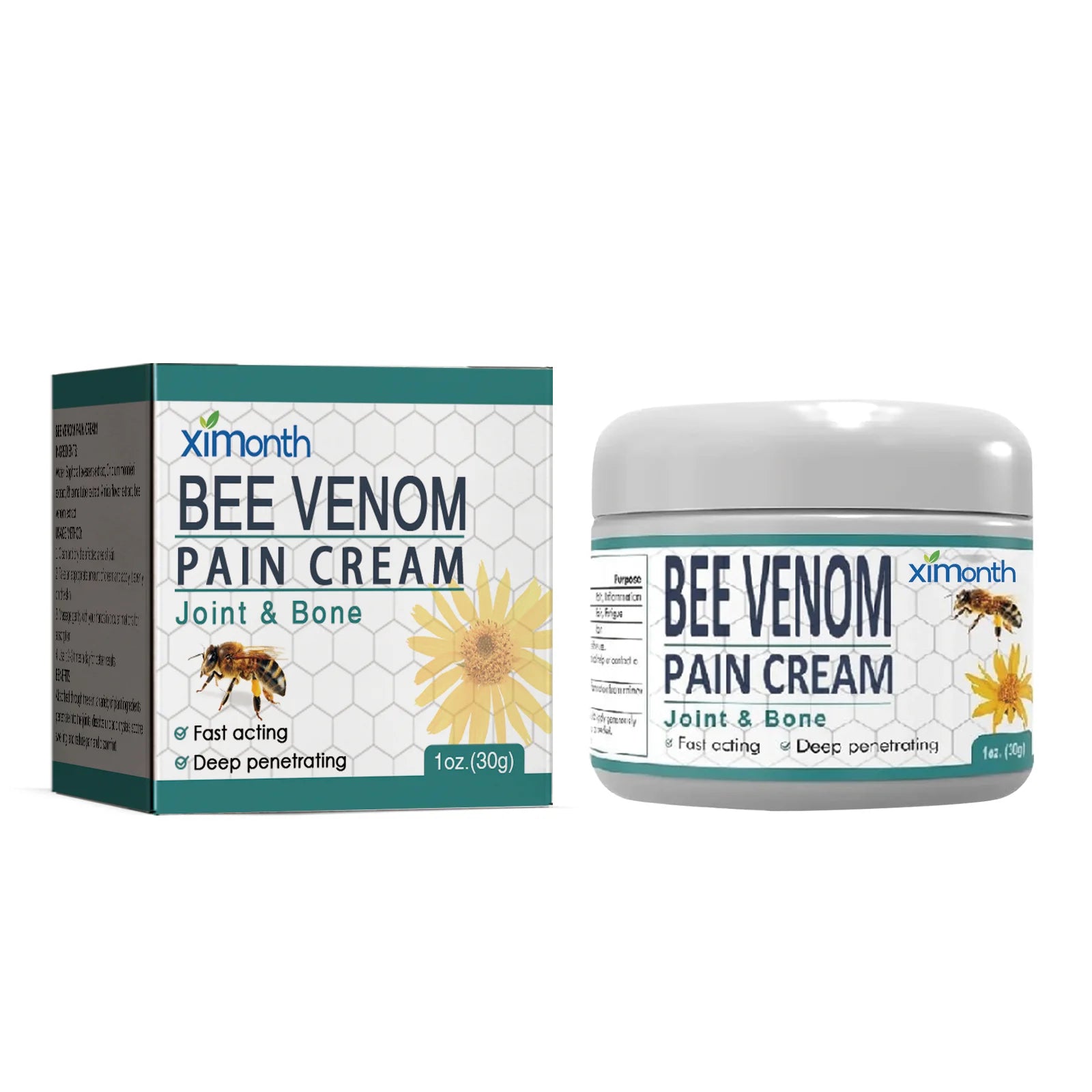 Bee Venom Joint Cream Soothing Massage Balm for Knees Lower Back Neck Hands Body Care Muscle Relaxation Gel Mobility Support 30g