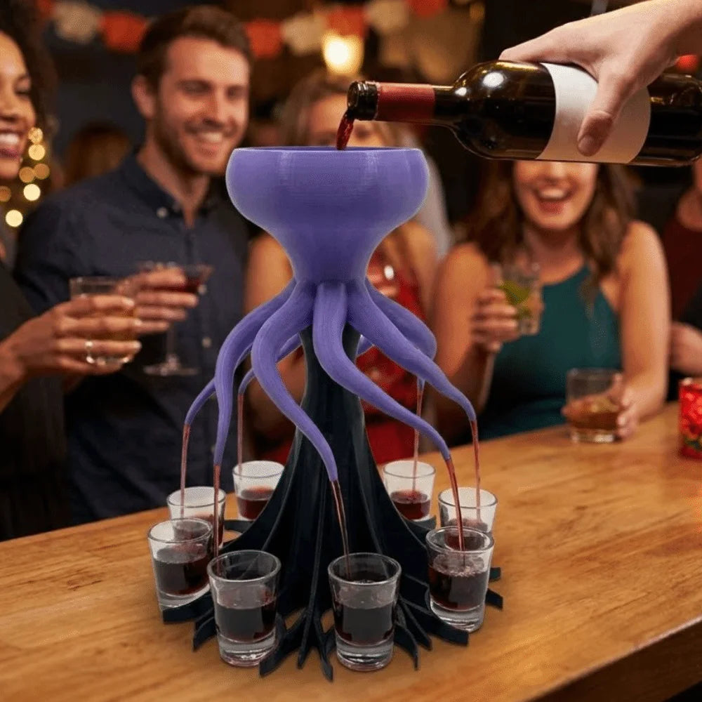 8 Holes 3D Printing Wine Distributor Novelty Multi-shot Drink Dispenser Plastic Unique Gift Liquor Shot Dispenser Kitchen