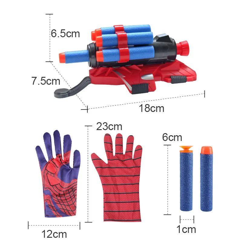 Children's wrist toy five hole wristband hero launcher soft spring suction cup spinning spray