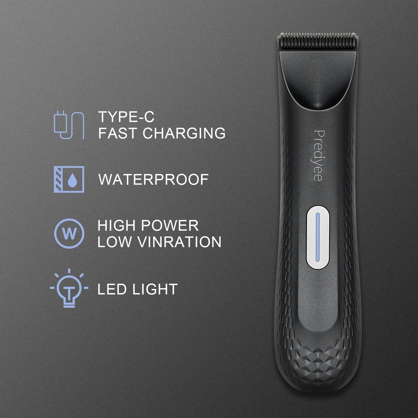 Electric Trimmer for Men's Groin Hair: Versatile Body Groomer and Waterproof Pubic Hair Trimmer with Replaceable Ceramic Blade