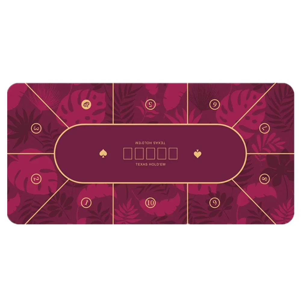 120 x 60 cm Casino Texas Hold'em Tablecloth Square Chip Rubber Mat Poker Card Table Mat Entertainment Card Mat for Game Party