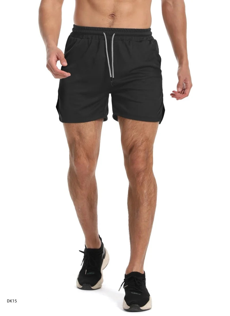 Running shorts men's gym sports shorts 2-in-1 quick drying exercise training gym fitness jogging shorts summer men's shorts