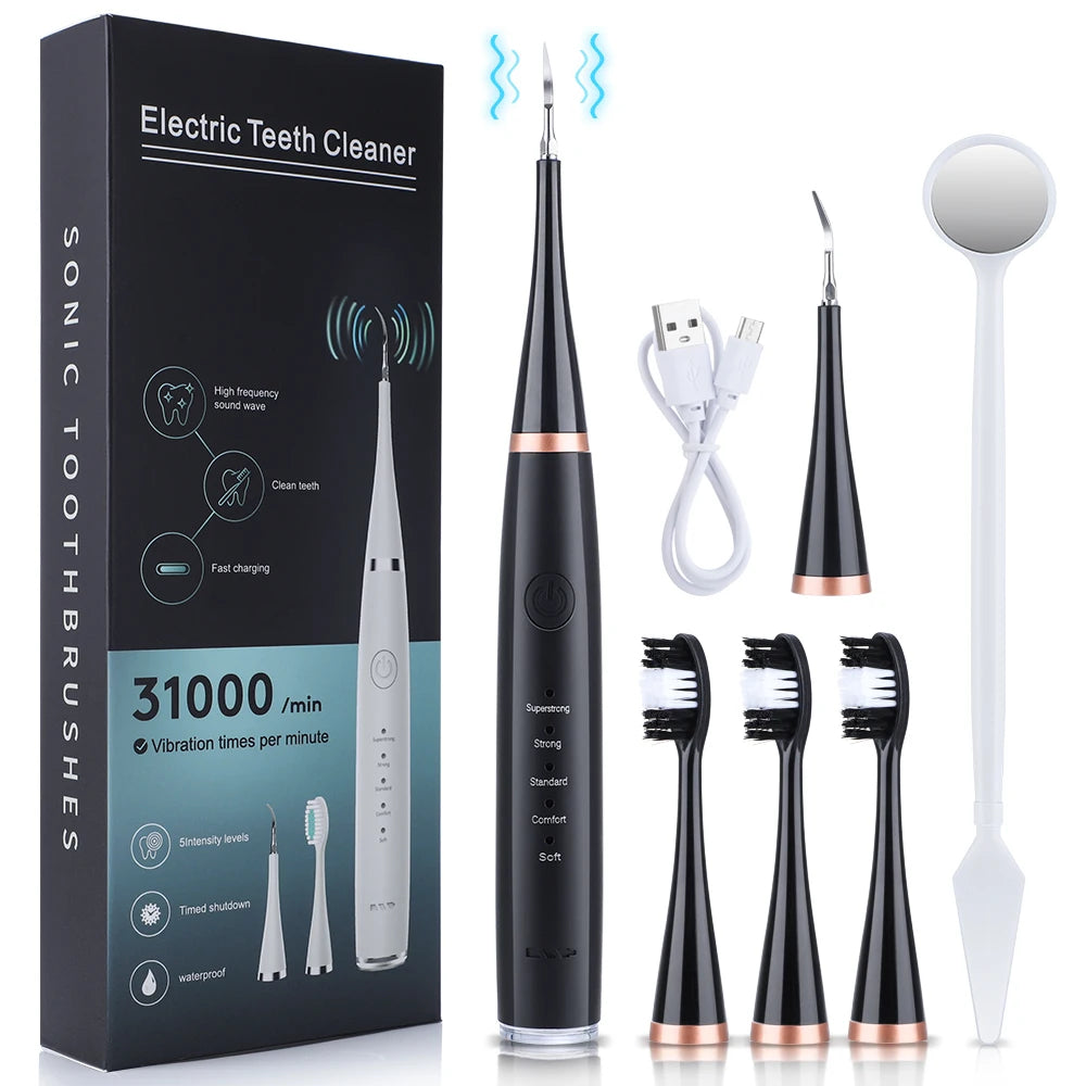 Dental Scaler Ultrasonic Scaler Tooth Cleaner Dental Stone Removal Electric Sonic Plaque Remover for Teeth Stain Tartar