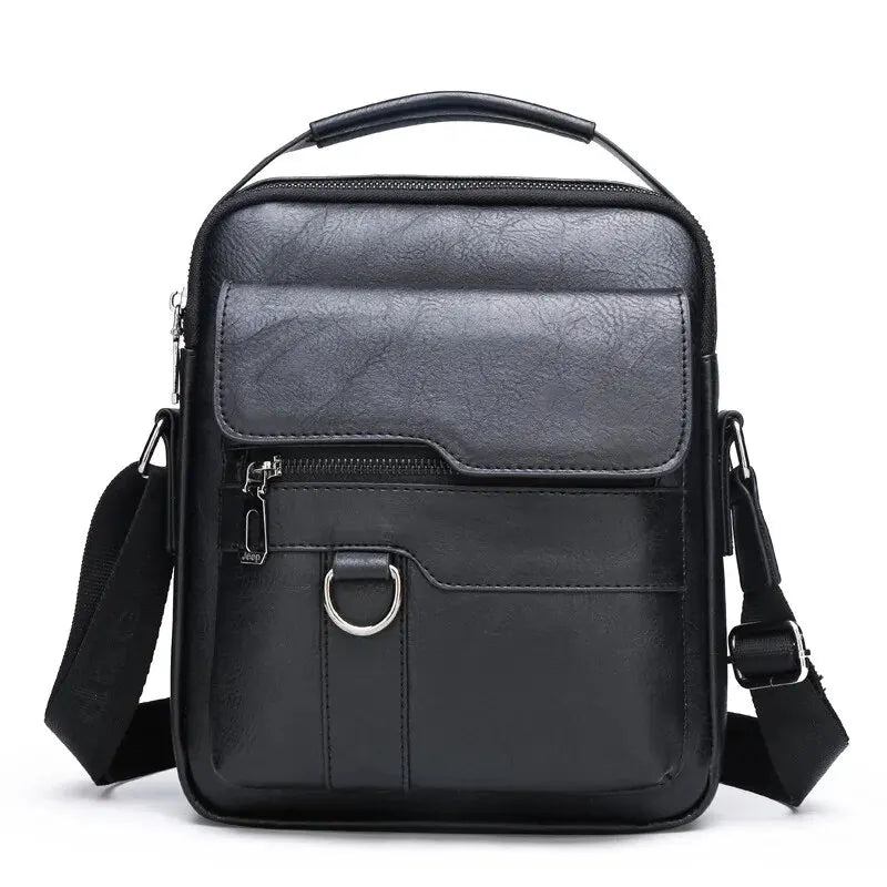 Luxury Brand Vintage Crossbody Bag Leather Shoulder Bag For Men Handbags Brown Black Business Messenger Side Bag Male Flap