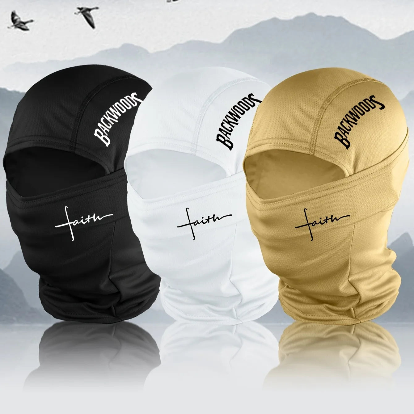 BackWOODS printed balaclava hat windproof  dustproof breathable - unisex outdoor sports full face mask