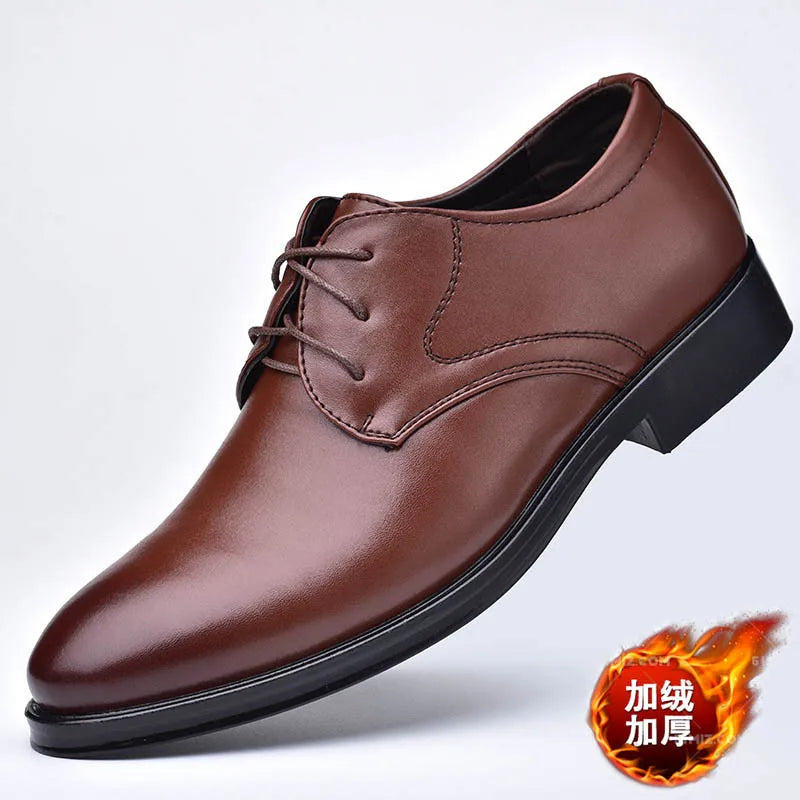 Man Dress Shoes Leather Lace Up Derby Wedding Shoes