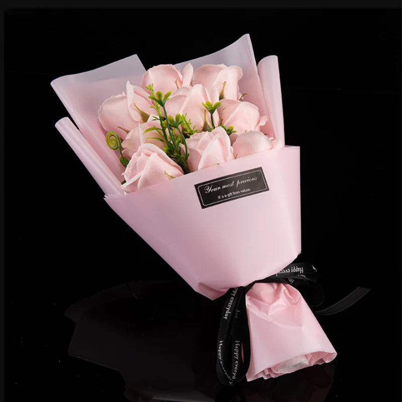 Silk Soap Flower Rose Bouquet Artificial Flower for Home Wedding Birthday Party Valentine's Day DIY Gift Home Decoration