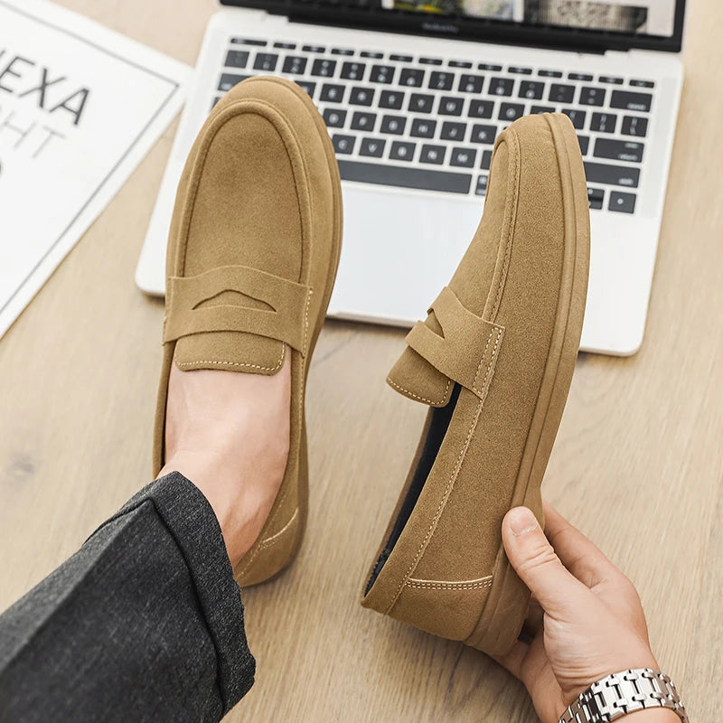 Men's Slip On Loafers Preppy Lightweight Breathable Comfort Outdoor Flats Non Slip Soft Sole Casual Daily Walking Shoes