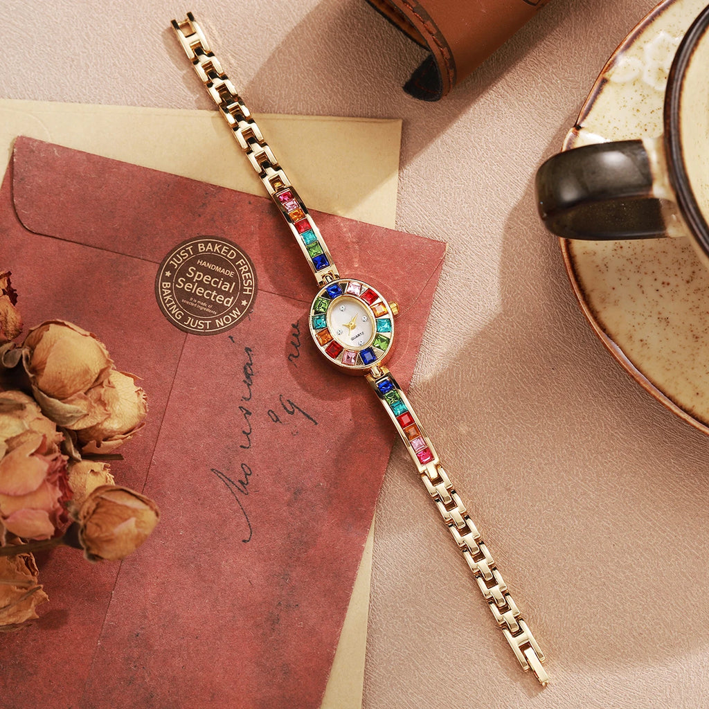 Luxury Rhinestone Women Watches Fashion Bracelet Band Ladies Quartz Watch Reloj Mujer Girls Clock Gift（Without Box）
