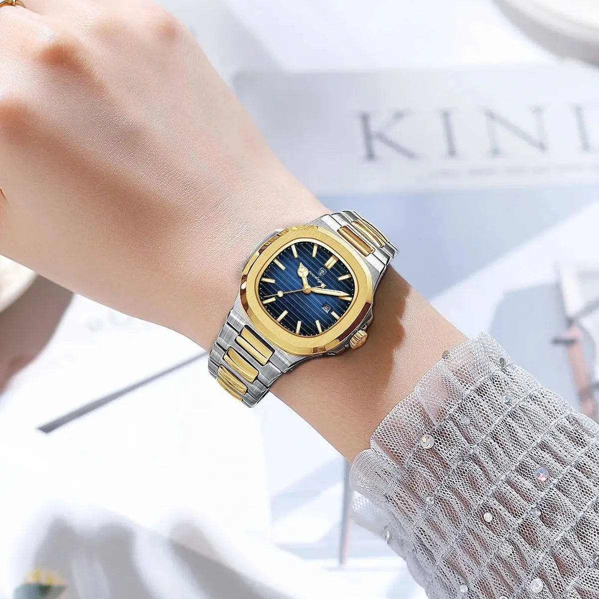 POEDAGAR Original Trendy Women's Watches Waterproof Luminous Date Ladies Wristwatch Stainless Steel Quartz Watch For Woman Reloj