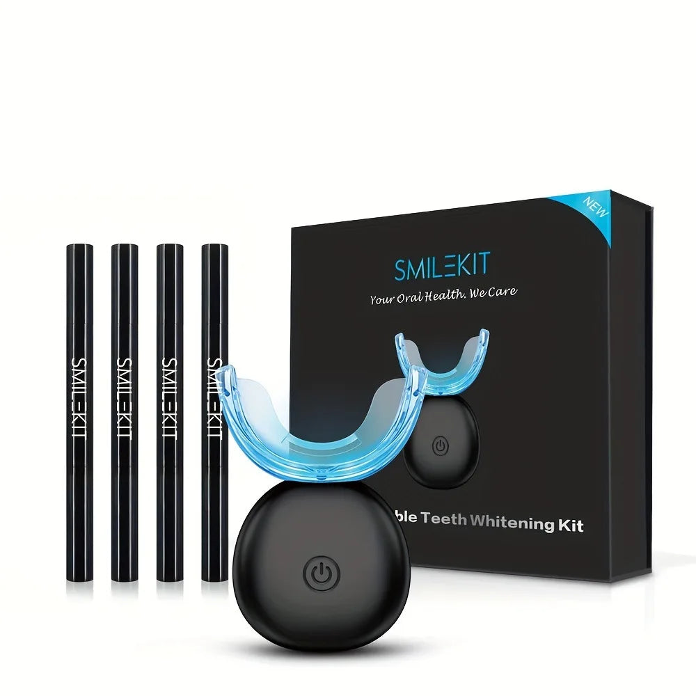 Teeth Whitening Kit with Wireless Charging, LED Light Teeth Whitener & Gel, At-Home White Smile Care System