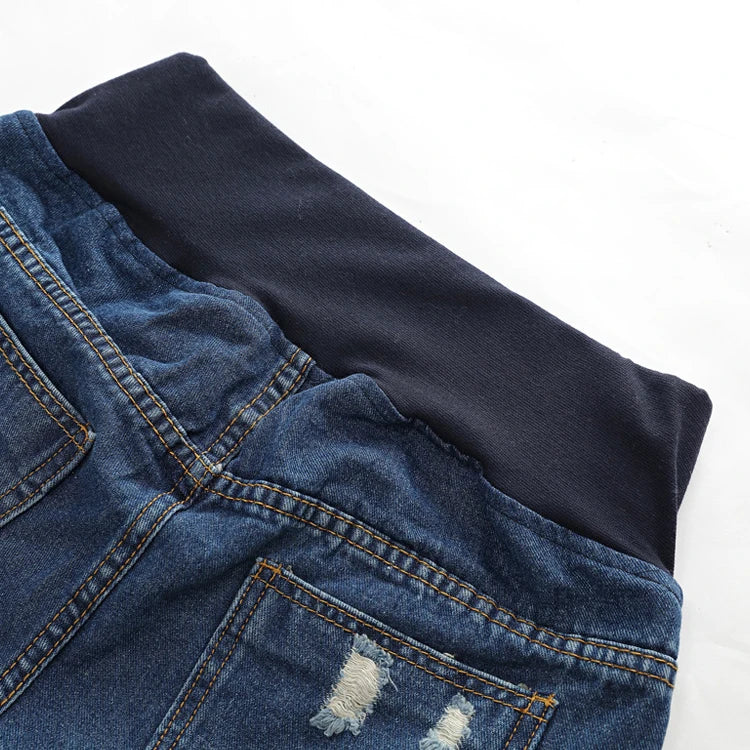 Large Size Maternity Shorts High Waisted Elastic Pregnancy Denim Pants Summer Short Jeans for Pregnant Women