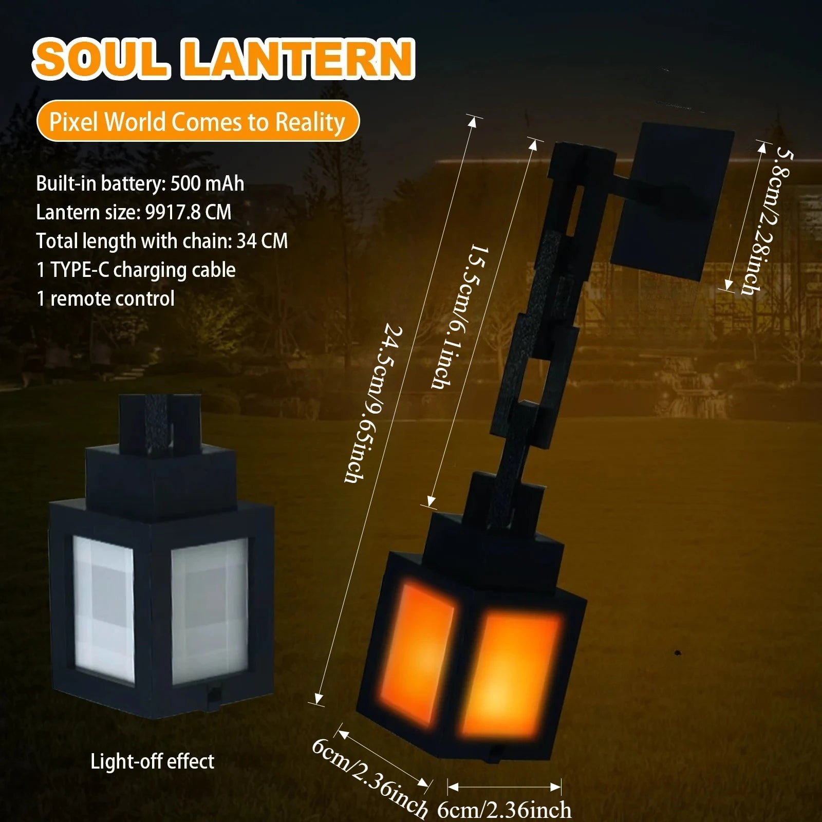 2026 Pixel Style Night Light Portable Lantern Tabletop Ornament 16 Colors RGB Remote DIY Interior Decoration Atmosphere Light