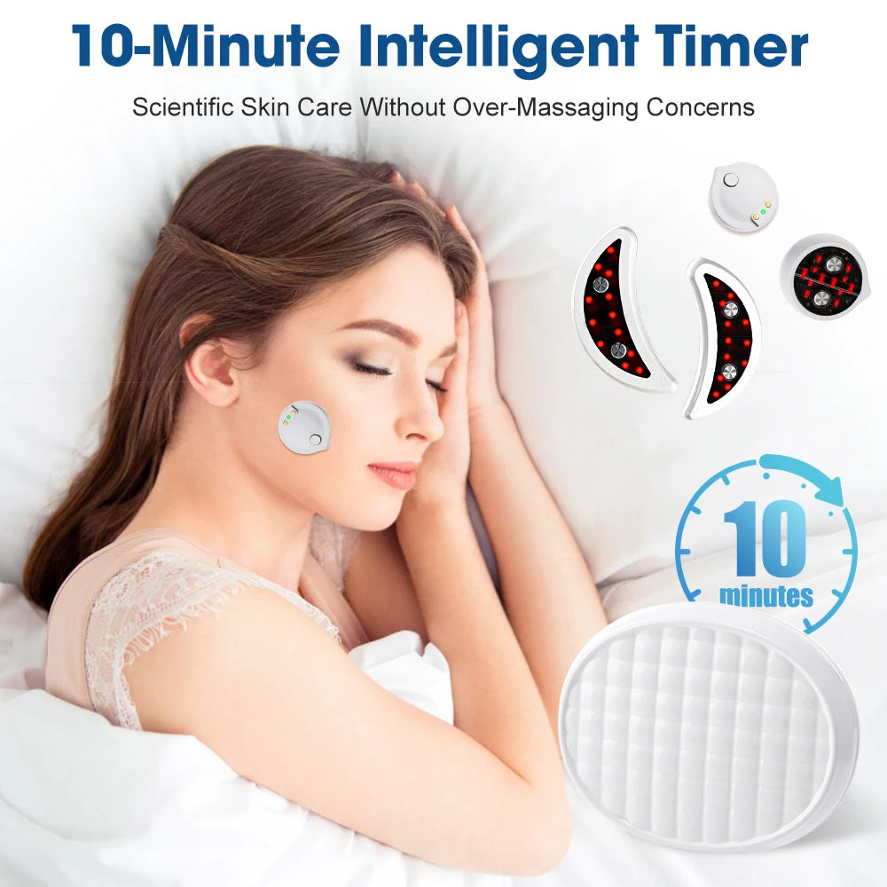 660nm Red Light Eye Massager with EMS Anti-Aging Eye Care Device Reduce Bags & Dark Circles Portable Eye Rejuvenation Pads