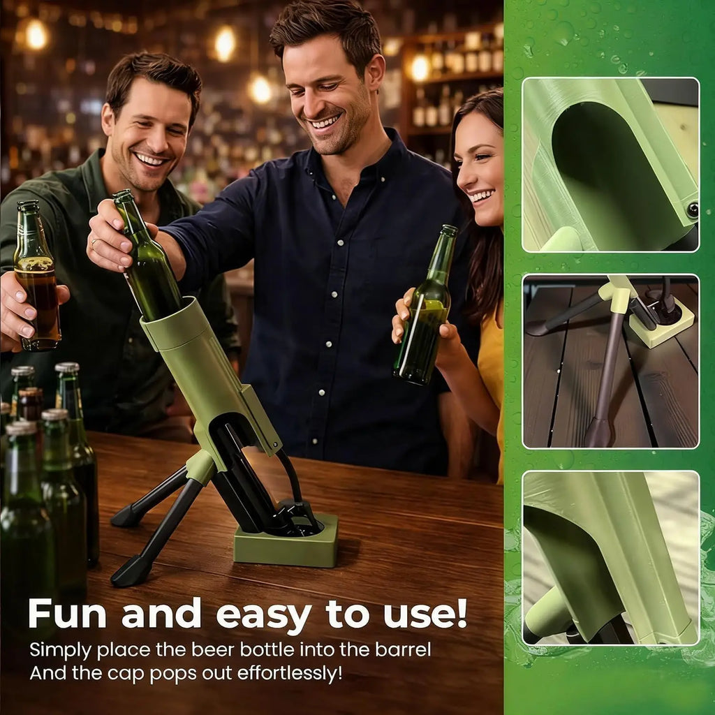 1pcs Military Mortar Beer Bottle Opener Funny Cap Gun Launcher Popper for Home Bar Club Party Drinking Game Cool Gift for Men