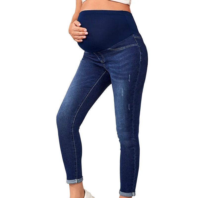 Maternity jeans maternity suit high waist belly lift hip elastic 2025 new style