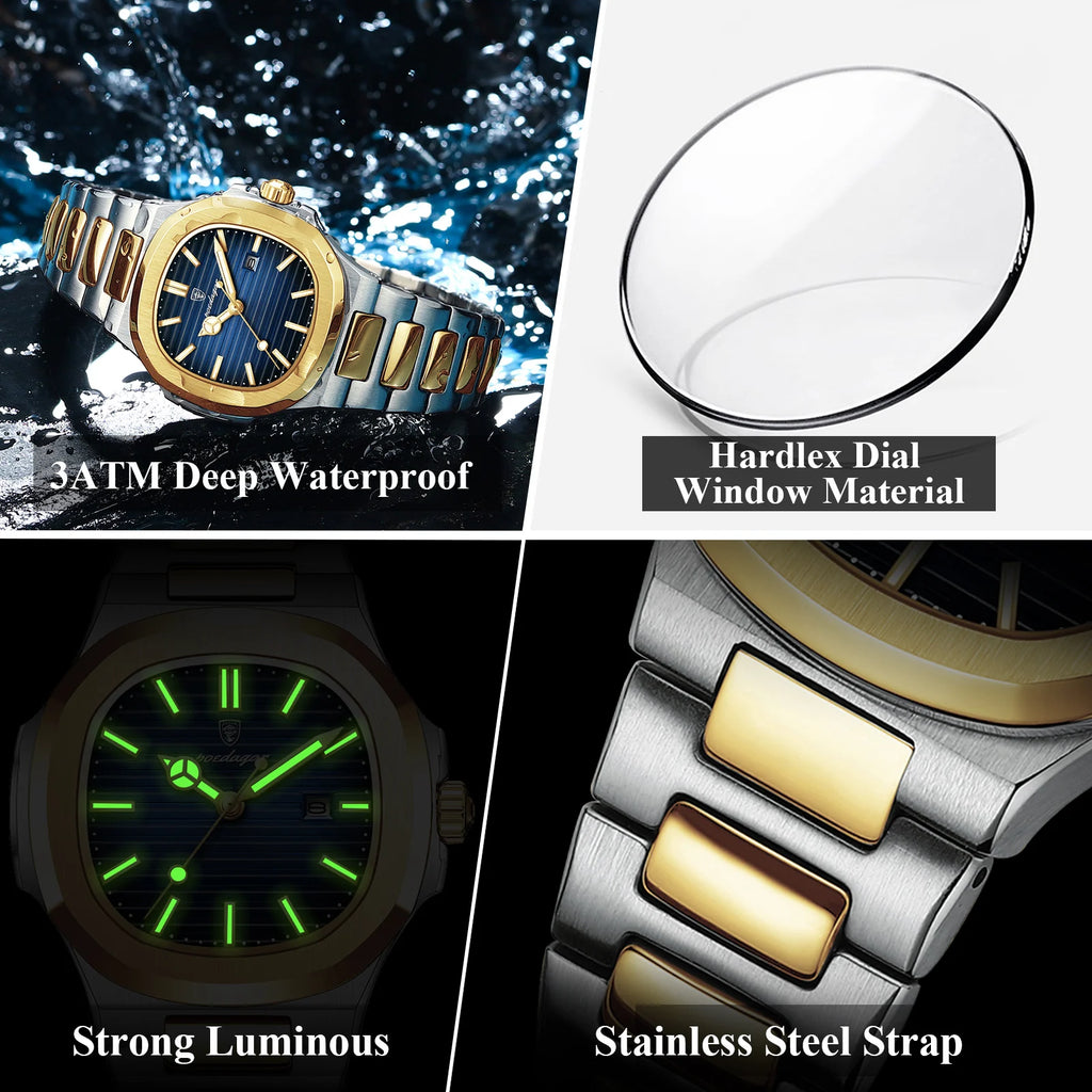 POEDAGAR Original Trendy Women's Watches Waterproof Luminous Date Ladies Wristwatch Stainless Steel Quartz Watch For Woman Reloj