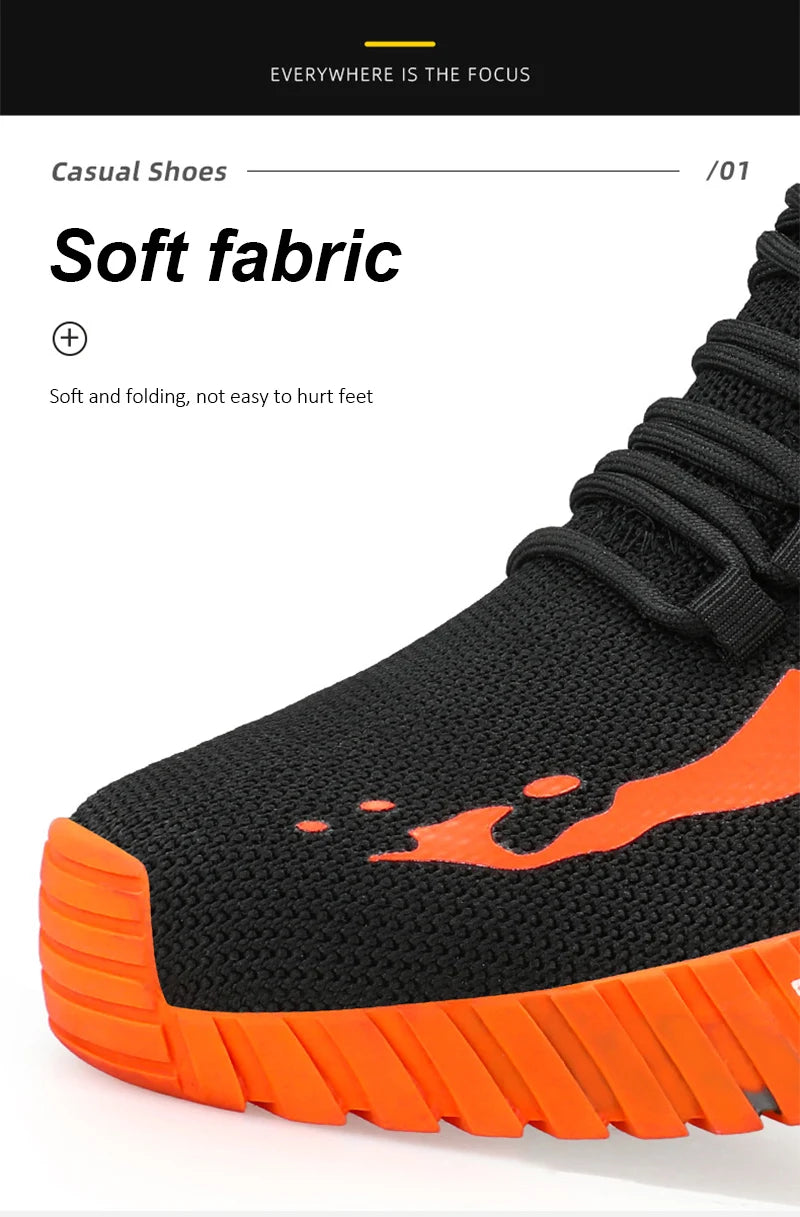Steel Toe Anti-smash  Anti-Puncture Safety Shoes Men Lightweight Slip Resistant Work Shoes Comfortable Breathable Work Boots Men