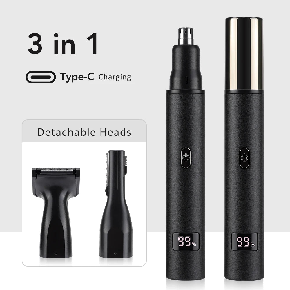 Rechargeable Nose Hair trimmer and Facial Hair remover for Men Nose Hair Shaver for nasal clearance - portable grooming tool for