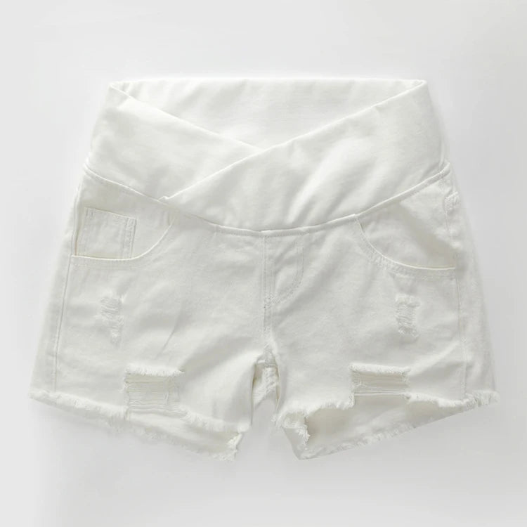 Large Size Maternity Shorts High Waisted Elastic Pregnancy Denim Pants Summer Short Jeans for Pregnant Women
