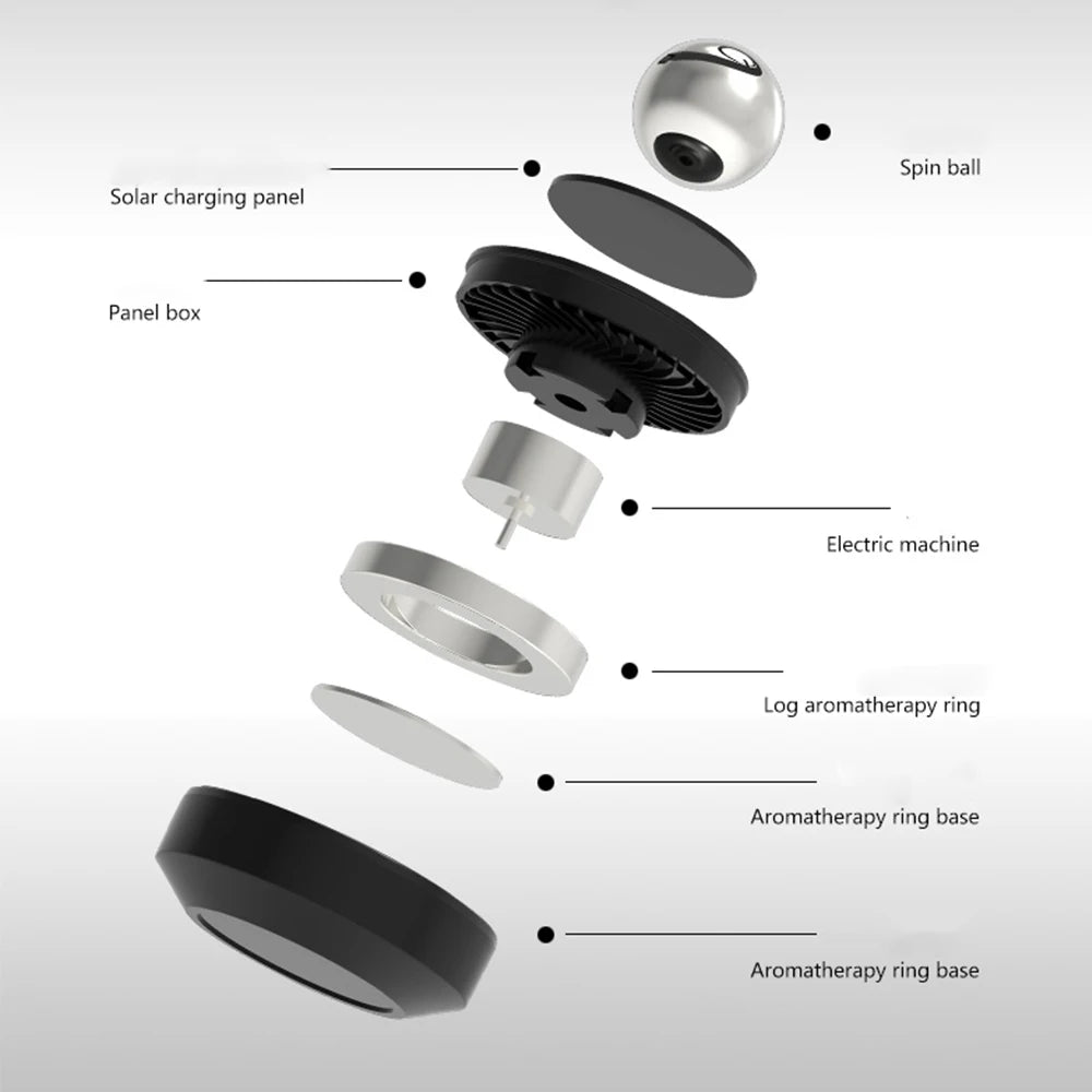KEBIDUMEI Solar Car Air Freshener Levitation Rotating Interstellar Flavoring Perfume Deodorant Diffuser Car Interior Accessories
