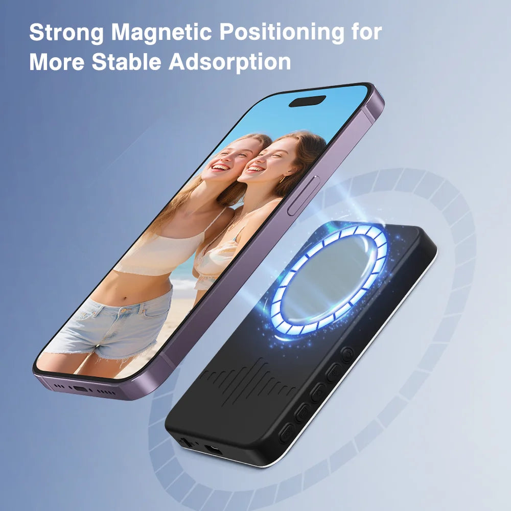 Wireless Magnetic Vlog Selfie Monitor Screen With Fill Light for Phone Rear Camera for Selfie Mirroring Video Recording