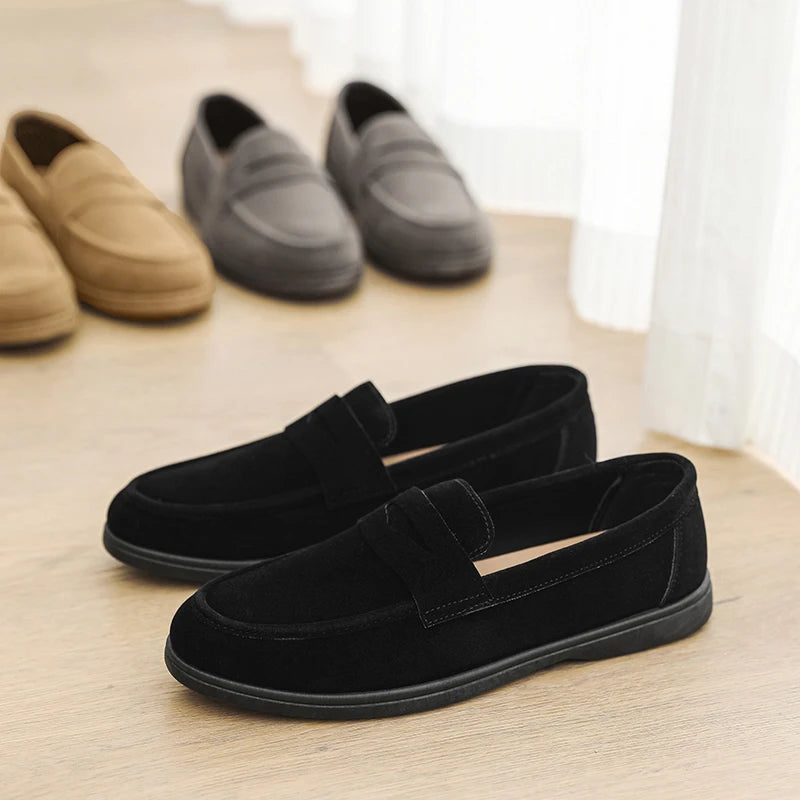 Men's Slip On Loafers Preppy Lightweight Breathable Comfort Outdoor Flats Non Slip Soft Sole Casual Daily Walking Shoes