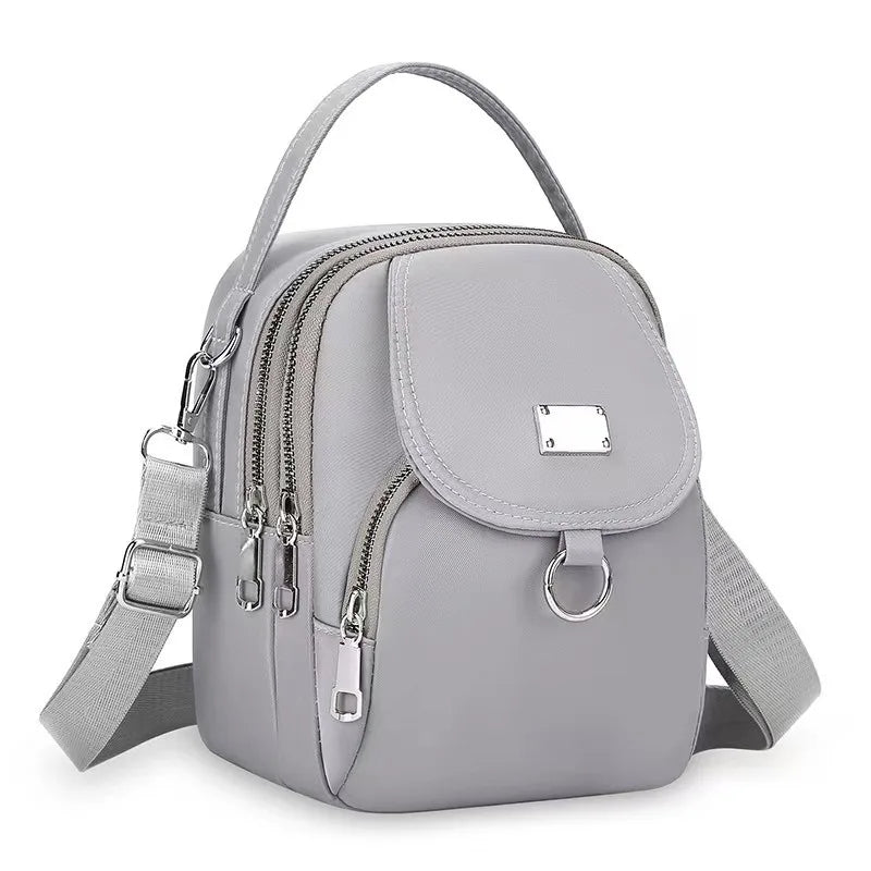 Durable Oxford Women Mini Bag 3 Layers Shoulder Bag Girls Shopping Phone Bag Lightweight Handbag Suitable For Going Out