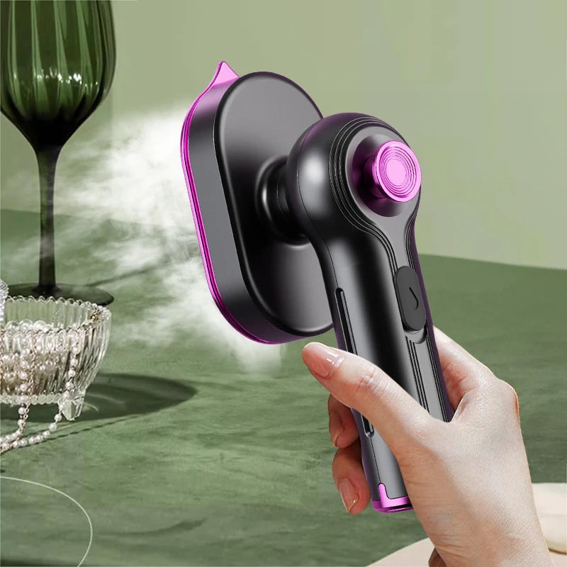 Mini Rotating Electric Travel Iron Dual Steam and Dry Use Portable Water Spray Gentle on Clothes Fast Heating Garment Care Tool