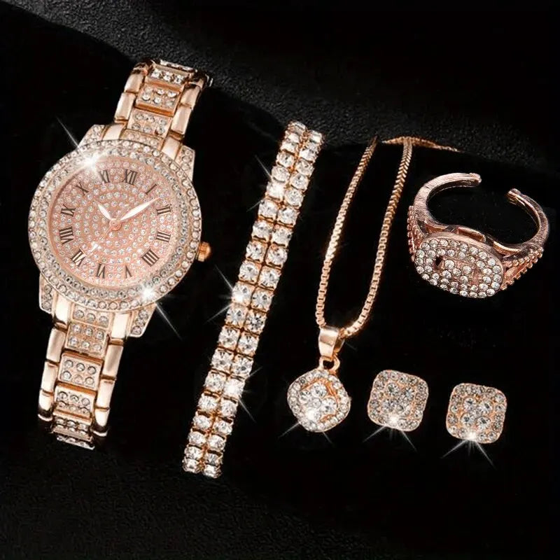 Women Watch Luxury Elegant Alloy Watch Crystal Wristwatch For Ladies Gift Quartz Watch Alloy Rhinestone Bracelet Montre