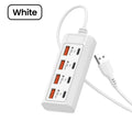 8 in 1 USB Electrical Socket 25W Fast Charging Power Outlet Adapter Docking Stations USB Splitter Converter USB Extension Socket