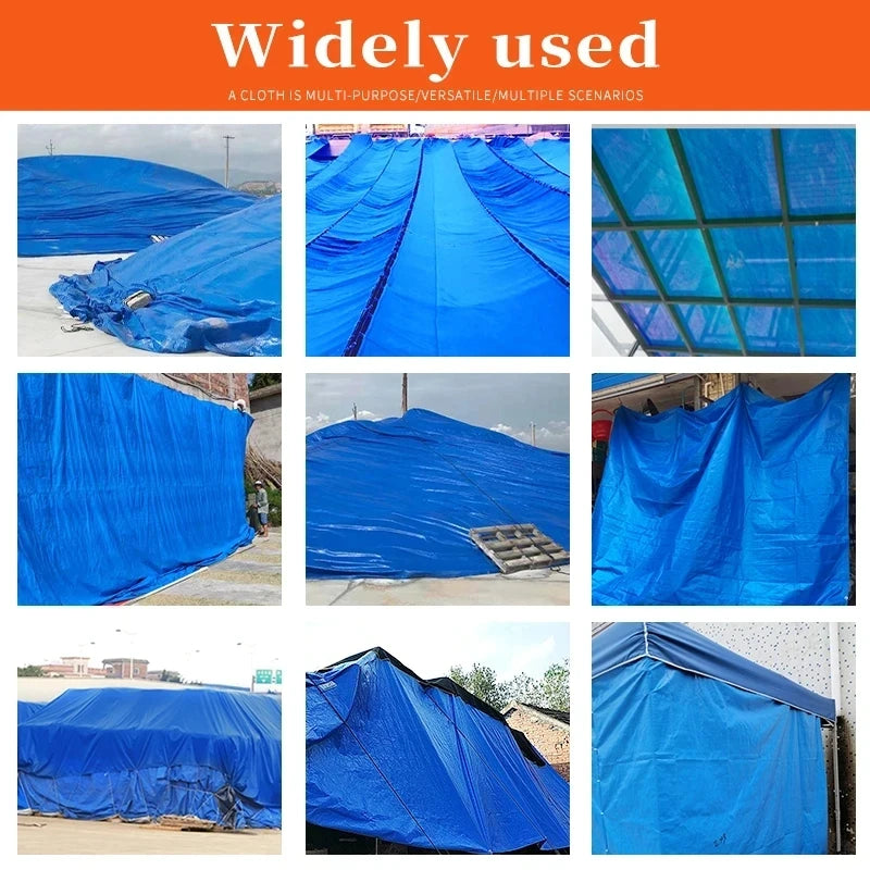 Tarpaulin 2m*1 2 3m*3 4 Awning Outdoor Blue Anti-Uv Tarp Rectangle Rain Shade Canopy Cover  Camping Patio Car Beach Tent Carport
