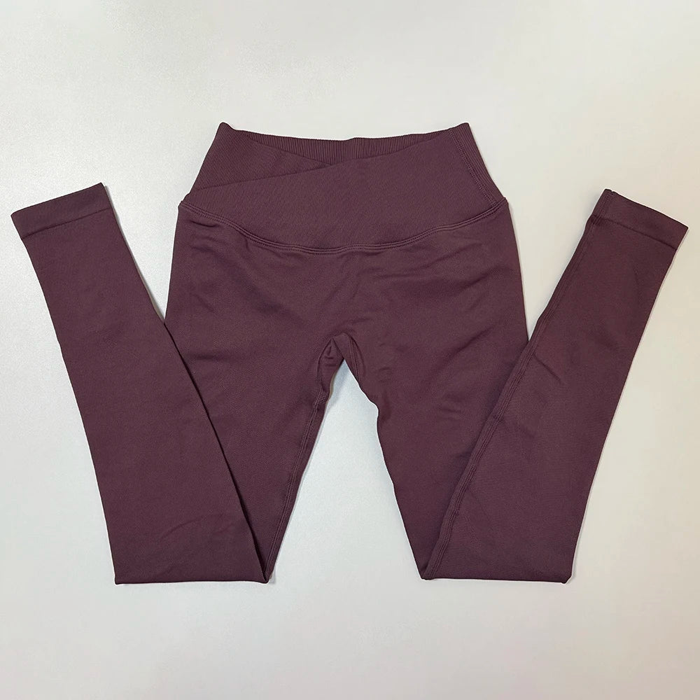 Vision Sports Leggings Women Scrunch Butt Seamless Yoga Pants Cross Waist Workout Gym Leggings Fitness Butt Lifting Sport Tights