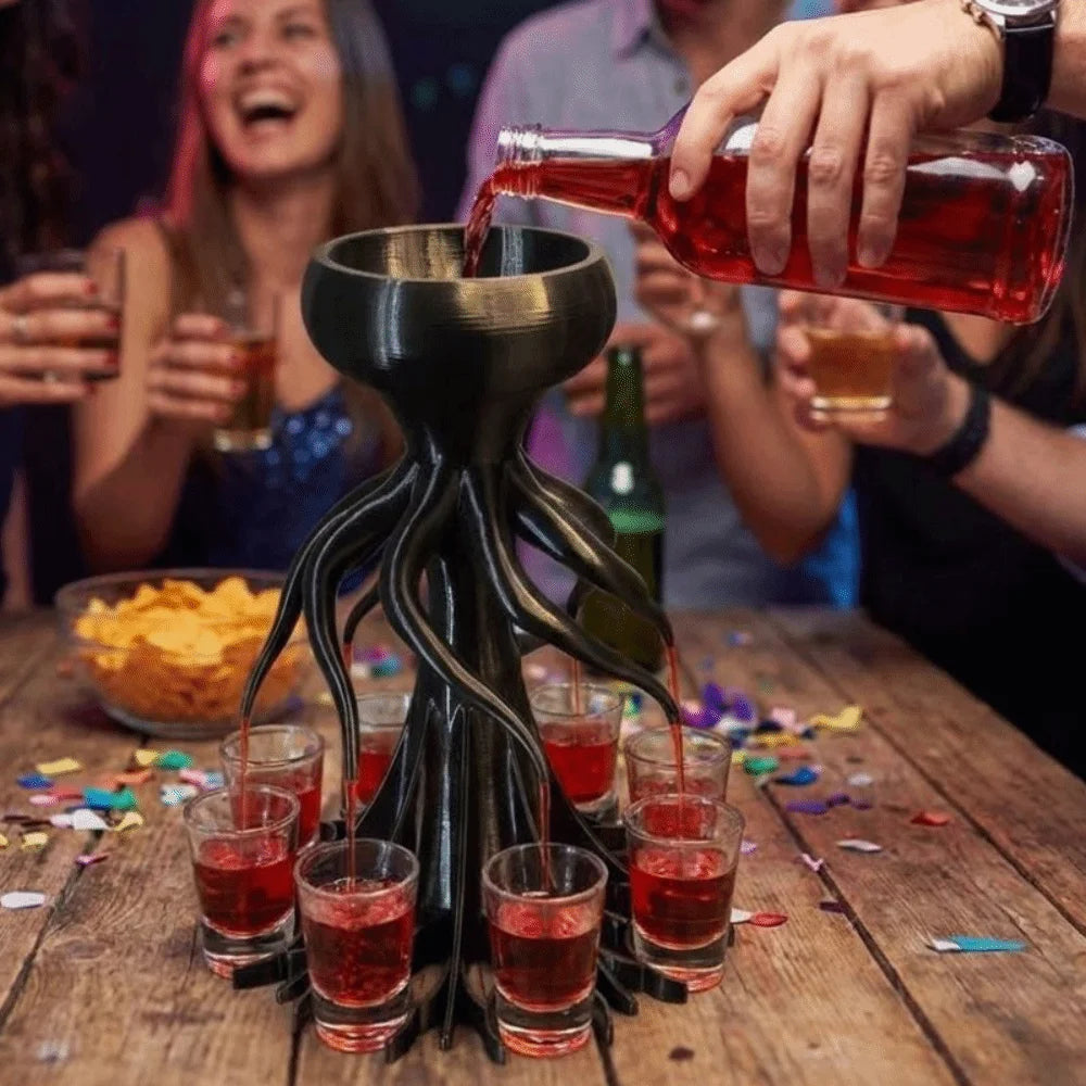 8 Holes 3D Printing Wine Distributor Novelty Multi-shot Drink Dispenser Plastic Unique Gift Liquor Shot Dispenser Kitchen