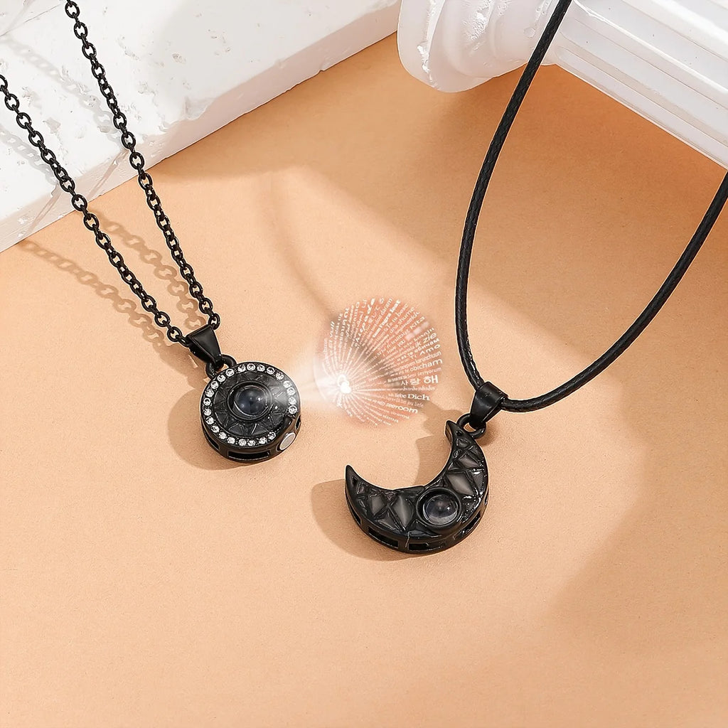Luminous 100 Languages I Love You Necklace, Glow in the Dark Couple Pendant Necklace, Couple Gift for Boyfriend Girlfriend
