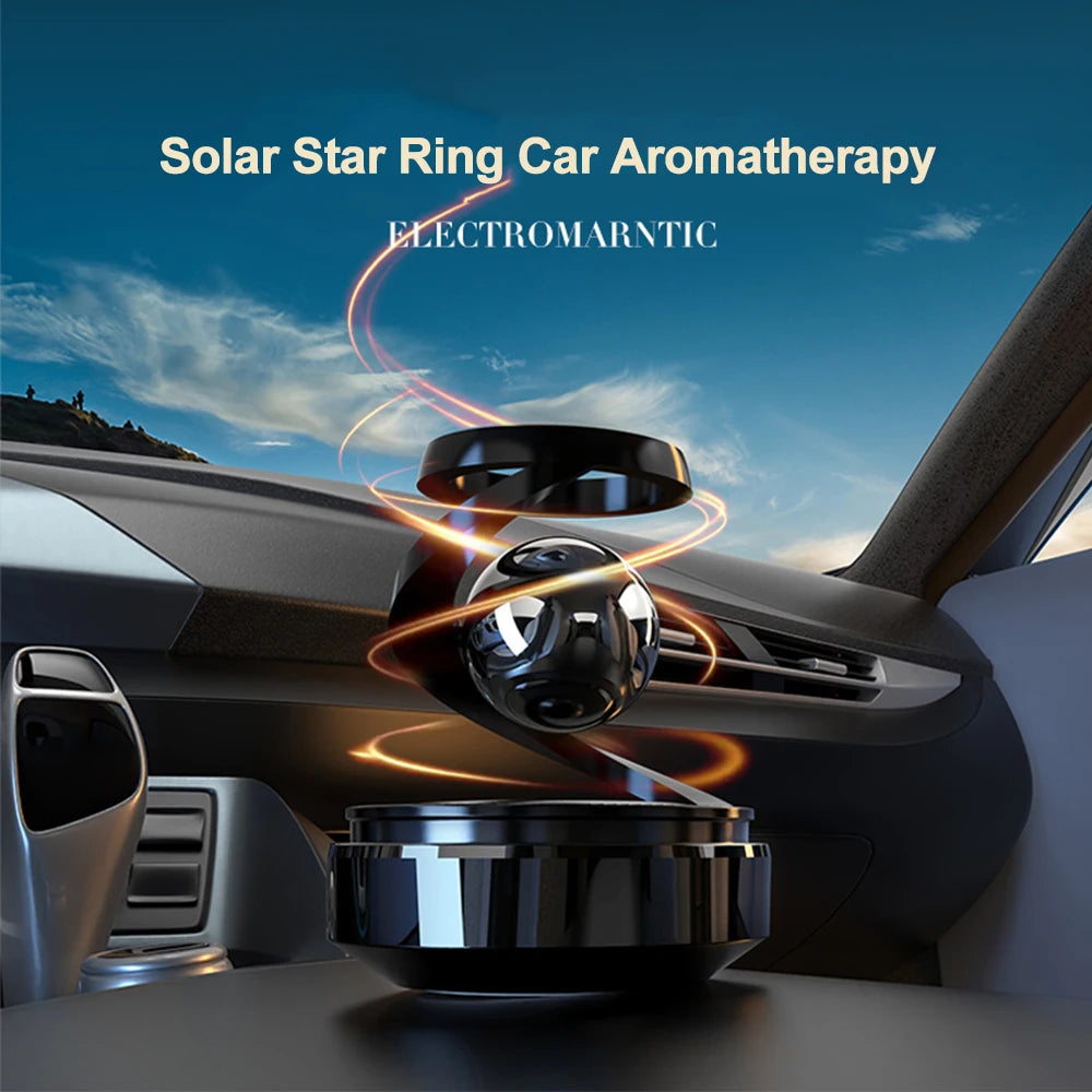 KEBIDUMEI Solar Car Air Freshener Levitation Rotating Interstellar Flavoring Perfume Deodorant Diffuser Car Interior Accessories