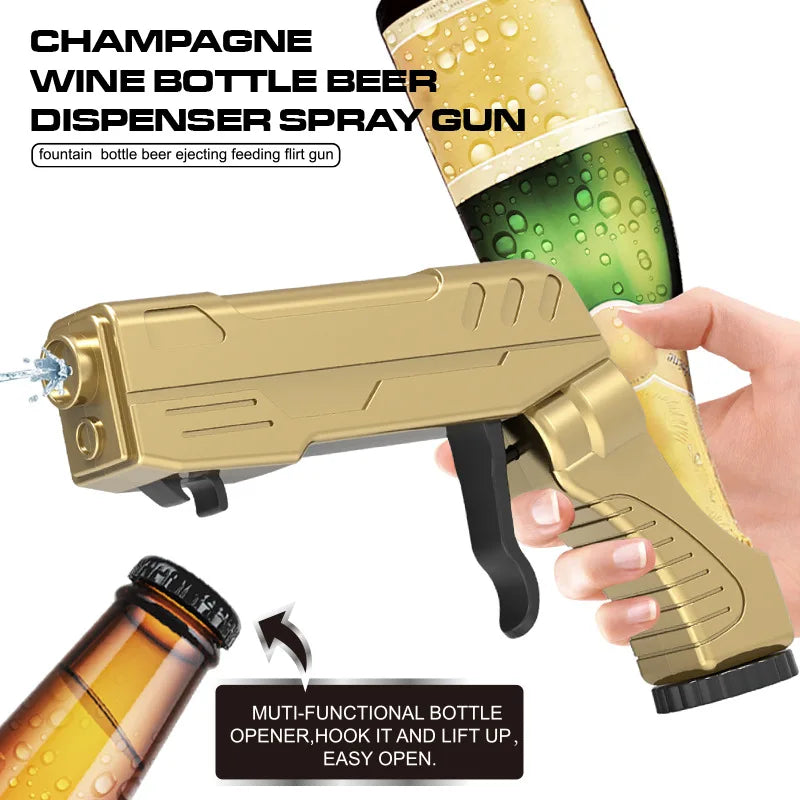 Champagne wine bottle beer dispenser spray gun beer ejecting feeding flirt gun