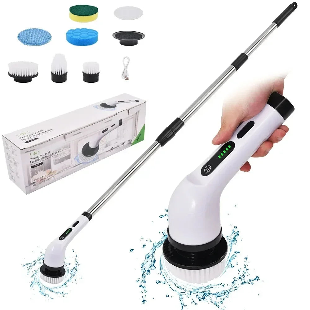 Cordless Electric Spin Scrubber, Multipurpose Household Power Brush for Kitchen Bathroom Toilet Tile Grout